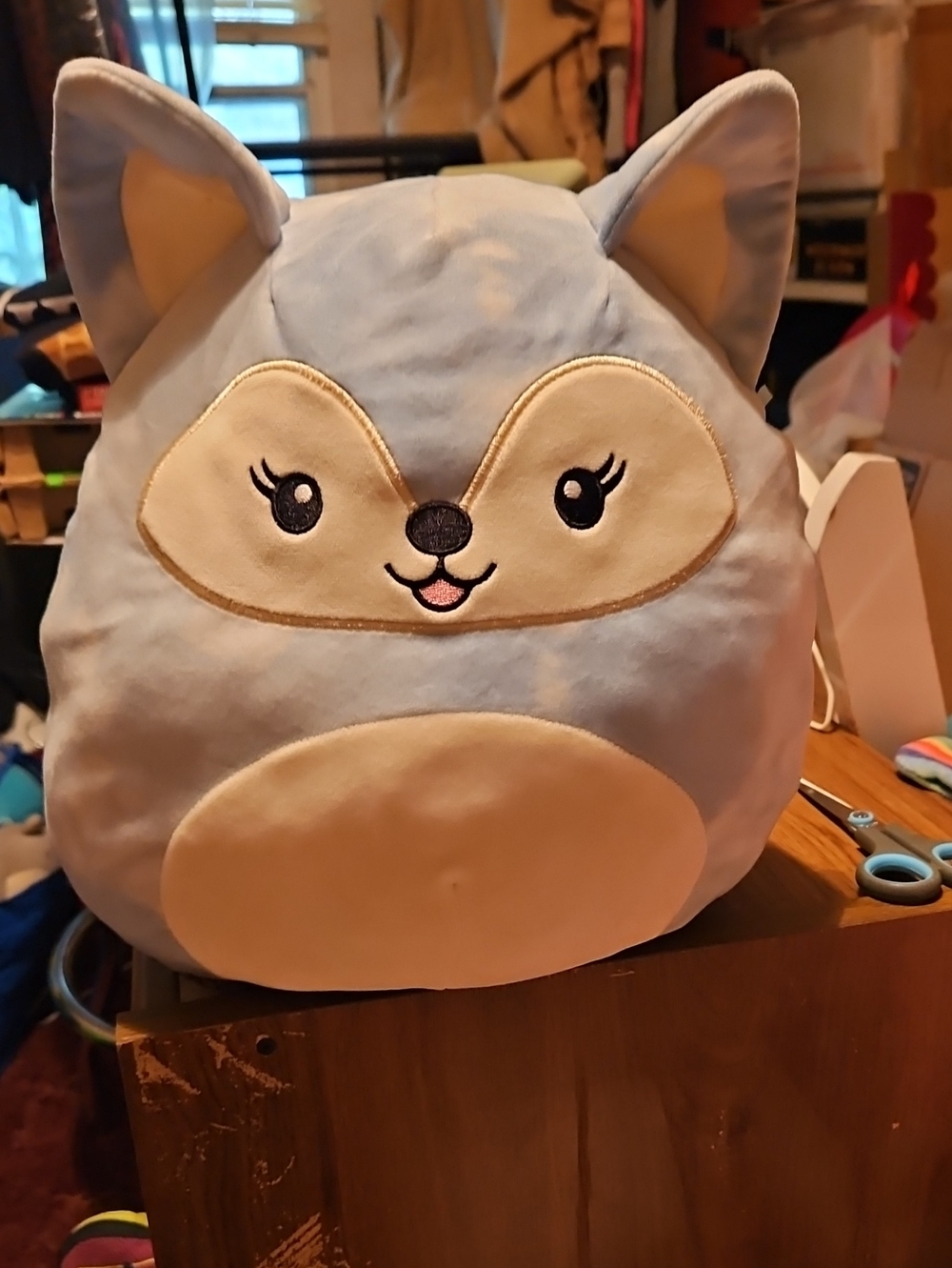 Squishmallows Light Blue and Cream Fox Plush